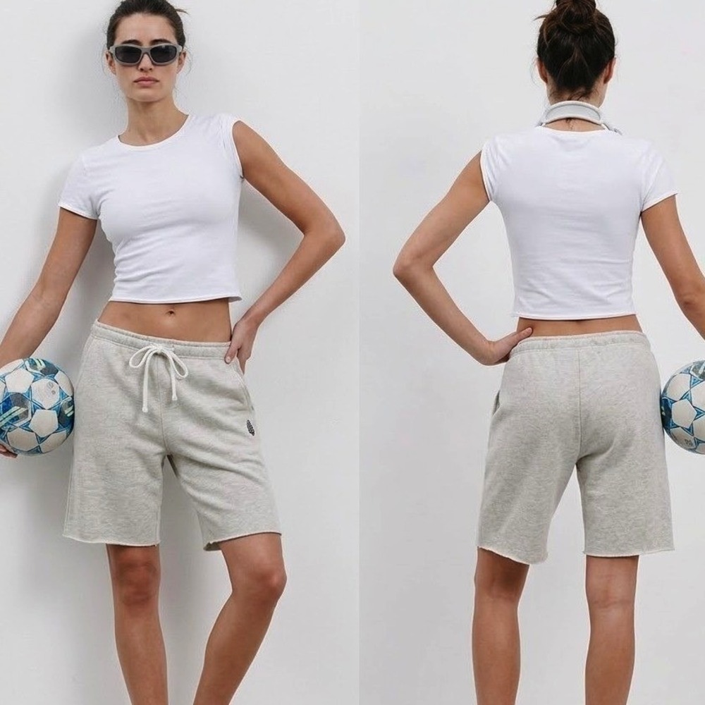 FP Movement For The Win Longline Sweatshorts Oatmeal Heather Gray Small SP